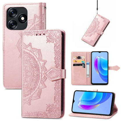 Mandala Flower Embossed Leather Phone Case, For Tecno Pova Neo 3, For Tecno Pova 5 4G, For Tecno Camon 20 Pro 5G, For Tecno Spark 10, For Tecno Spark GO 2023