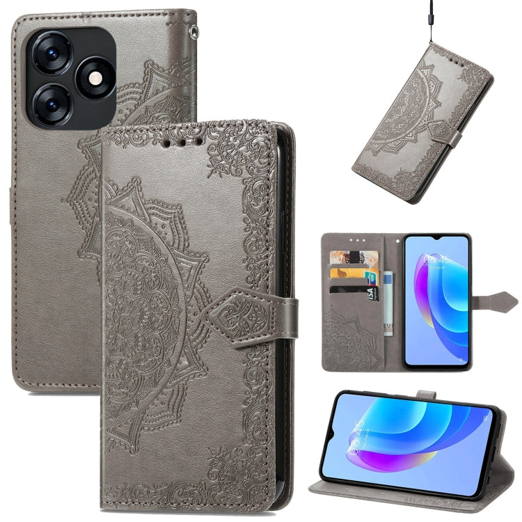 Mandala Flower Embossed Leather Phone Case, For Tecno Pova Neo 3, For Tecno Pova 5 4G, For Tecno Camon 20 Pro 5G, For Tecno Spark 10, For Tecno Spark GO 2023