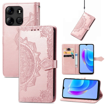 Mandala Flower Embossed Leather Phone Case, For Tecno Pova Neo 3, For Tecno Pova 5 4G, For Tecno Camon 20 Pro 5G, For Tecno Spark 10, For Tecno Spark GO 2023