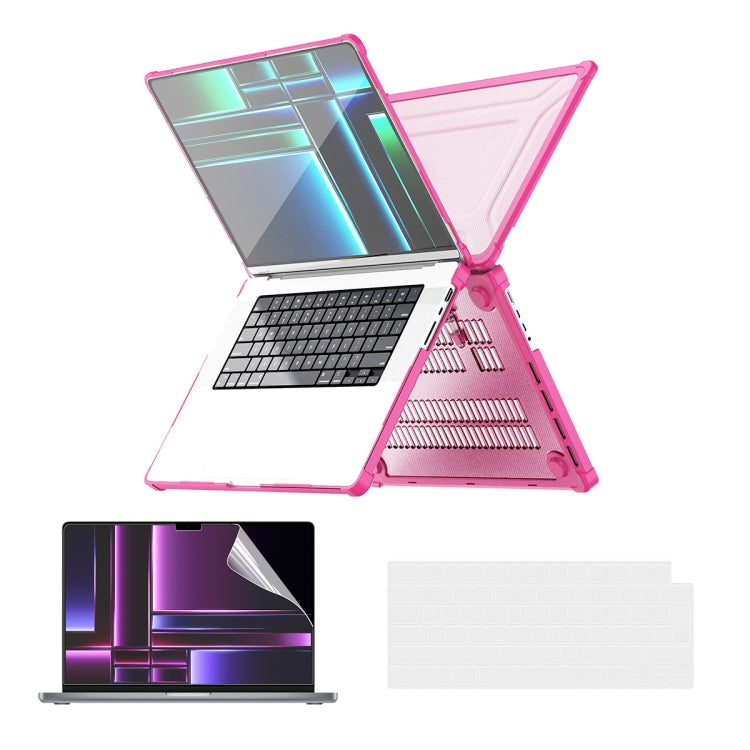 ENKAY Hat-Prince 3 in 1 Protective Bracket Case Cover Hard Shell with TPU Keyboard Film / PET Screen Protector, Version:US, For MacBook Air 15.3 A2941, For MacBook Pro 14.2 A2442/A2779, For MacBook Air 13.6 A2681, For MacBook Pro 13.3 A2251/A2289/A2338...