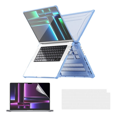 ENKAY Hat-Prince 3 in 1 Protective Bracket Case Cover Hard Shell with TPU Keyboard Film / PET Screen Protector, Version:US, For MacBook Air 15.3 A2941, For MacBook Pro 14.2 A2442/A2779, For MacBook Air 13.6 A2681, For MacBook Pro 13.3 A2251/A2289/A2338...