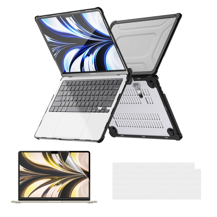 ENKAY Hat-Prince 3 in 1 Protective Bracket Case Cover Hard Shell with TPU Keyboard Film / PET Screen Protector, Version:US, For MacBook Air 15.3 A2941, For MacBook Pro 14.2 A2442/A2779, For MacBook Air 13.6 A2681, For MacBook Pro 13.3 A2251/A2289/A2338...