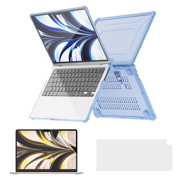 ENKAY Hat-Prince 3 in 1 Protective Bracket Case Cover Hard Shell with TPU Keyboard Film / PET Screen Protector, Version:US, For MacBook Air 15.3 A2941, For MacBook Pro 14.2 A2442/A2779, For MacBook Air 13.6 A2681, For MacBook Pro 13.3 A2251/A2289/A2338...