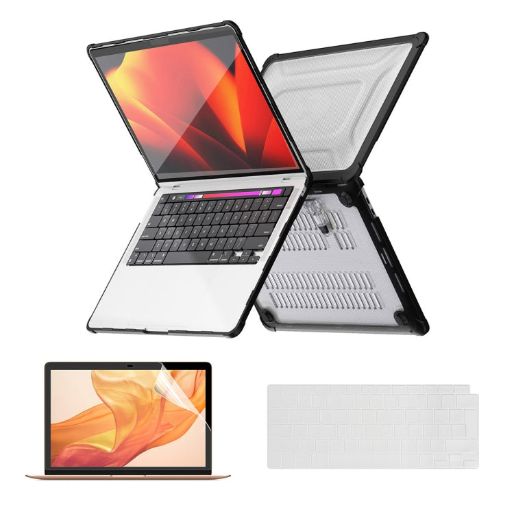 ENKAY Hat-Prince 3 in 1 Protective Bracket Case Cover Hard Shell with TPU Keyboard Film / PET Screen Protector, Version:EU, For MacBook Air 15.3 A2941/M3 2024 A3114, For MacBook Pro 14.2 A2442/A2779/14 inch A3434 2025 (M5)                              ...