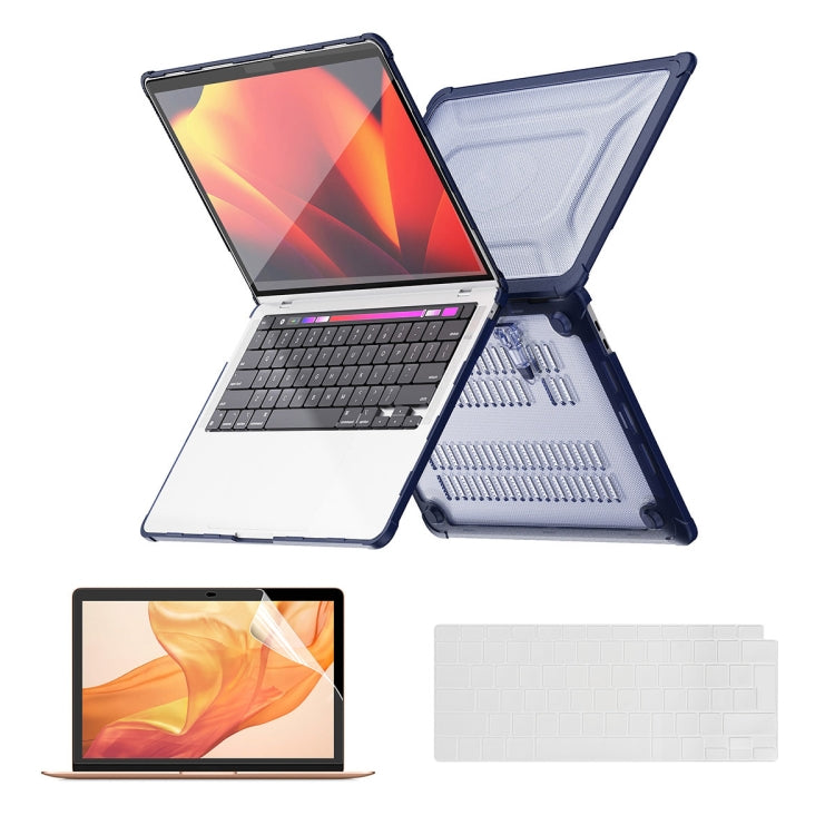 ENKAY Hat-Prince 3 in 1 Protective Bracket Case Cover Hard Shell with TPU Keyboard Film / PET Screen Protector, Version:EU, For MacBook Air 15.3 A2941/M3 2024 A3114, For MacBook Pro 14.2 A2442/A2779/14 inch A3434 2025 (M5)                              ...