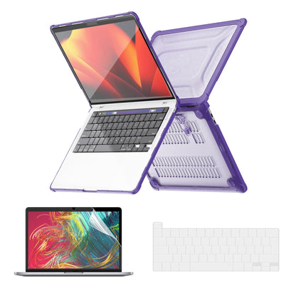 ENKAY Hat-Prince 3 in 1 Protective Bracket Case Cover Hard Shell with TPU Keyboard Film / PET Screen Protector, Version:EU, For MacBook Air 15.3 A2941/M3 2024 A3114, For MacBook Pro 14.2 A2442/A2779/14 inch A3434 2025 (M5)                              ...