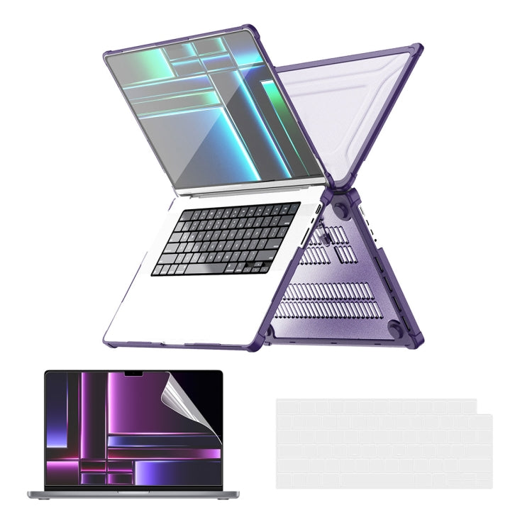 ENKAY Hat-Prince 3 in 1 Protective Bracket Case Cover Hard Shell with TPU Keyboard Film / PET Screen Protector, Version:EU, For MacBook Air 15.3 A2941/M3 2024 A3114, For MacBook Pro 14.2 A2442/A2779/14 inch A3434 2025 (M5)                              ...