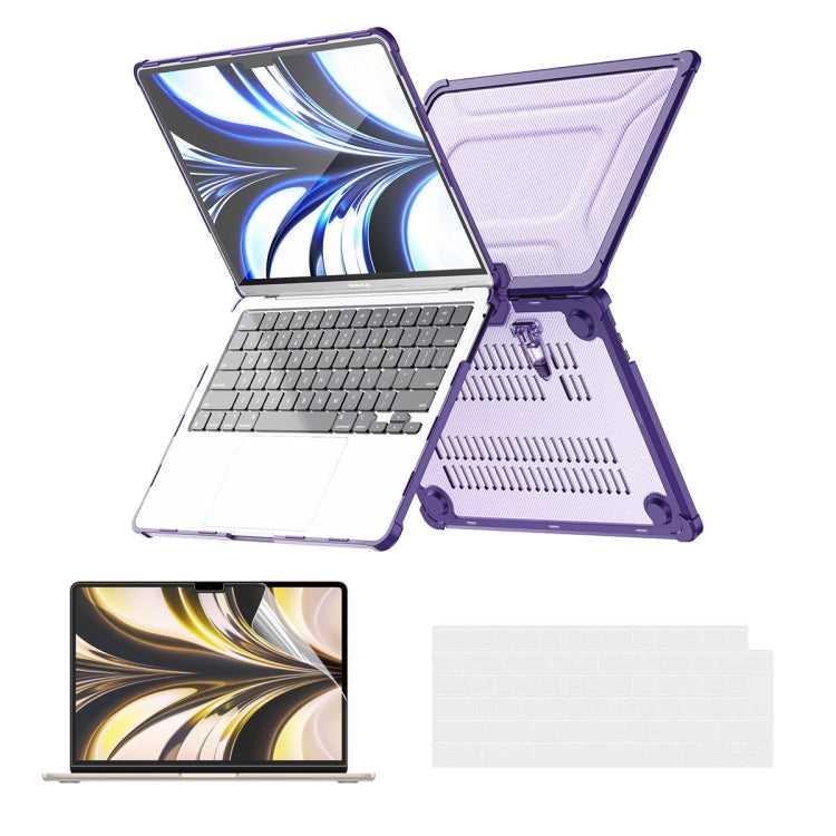ENKAY Hat-Prince 3 in 1 Protective Bracket Case Cover Hard Shell with TPU Keyboard Film / PET Screen Protector, Version:EU, For MacBook Air 15.3 A2941/M3 2024 A3114, For MacBook Pro 14.2 A2442/A2779/14 inch A3434 2025 (M5)                              ...