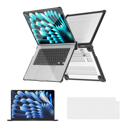 ENKAY Hat-Prince 3 in 1 Protective Bracket Case Cover Hard Shell with TPU Keyboard Film / PET Screen Protector, Version:EU, For MacBook Air 15.3 A2941/M3 2024 A3114, For MacBook Pro 14.2 A2442/A2779/14 inch A3434 2025 (M5)                              ...