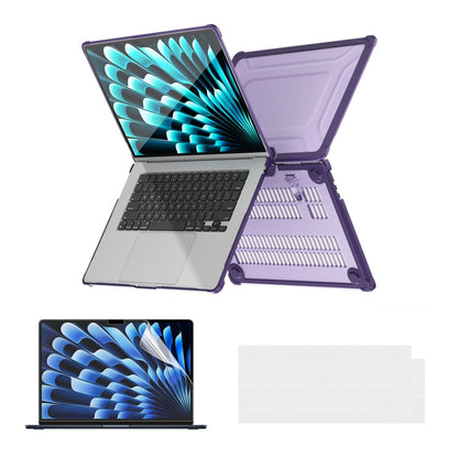 ENKAY Hat-Prince 3 in 1 Protective Bracket Case Cover Hard Shell with TPU Keyboard Film / PET Screen Protector, Version:EU, For MacBook Air 15.3 A2941/M3 2024 A3114, For MacBook Pro 14.2 A2442/A2779/14 inch A3434 2025 (M5)                              ...