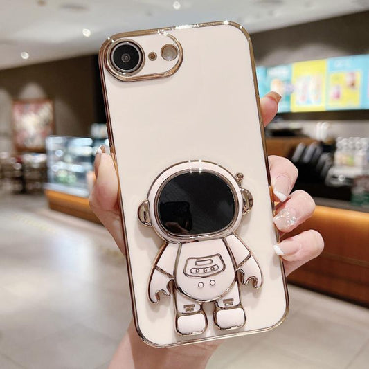 Electroplating Astronaut Holder Phone Case, For iPhone 17e / 16e, For iPhone 17 Pro Max, For iPhone 17 Pro, For iPhone 17, For iPhone Air, For iPhone 16 Pro Max, For iPhone 16 Pro, For iPhone 16 Plus, For iPhone 16, For iPhone 15 Pro Max               ...