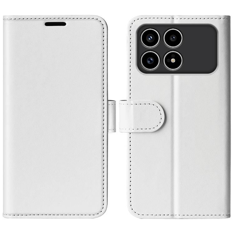 Étui de téléphone en cuir avec texture R64 à rabat horizontal, pour Redmi K80 / Poco F7 Pro