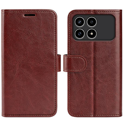 Étui de téléphone en cuir avec texture R64 à rabat horizontal, pour Redmi K80 / Poco F7 Pro