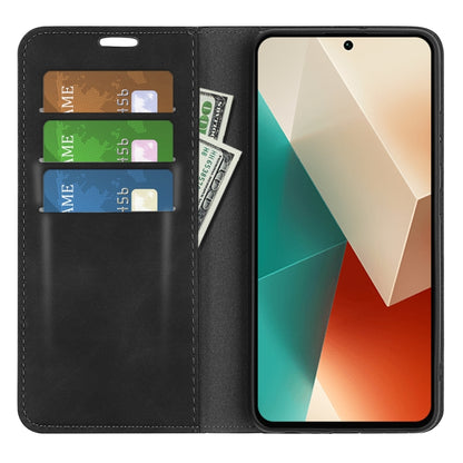 Retro-skin Magnetic Suction Leather Phone Case, For Xiaomi Redmi Note 13 5G, For Xiaomi Redmi 13C, For Xiaomi Redmi Note 13 Pro+, For Xiaomi Redmi Note 13 Pro 5G, For Xiaomi Redmi K70, For Xiaomi 13T, For Redmi Note 17 Pro Max 5G Global 163mm          ...