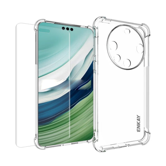 ENKAY Transparent TPU Shockproof Phone Case with 3D PET Hot Bending Film, For Huawei Mate 60 Pro / 60 Pro+