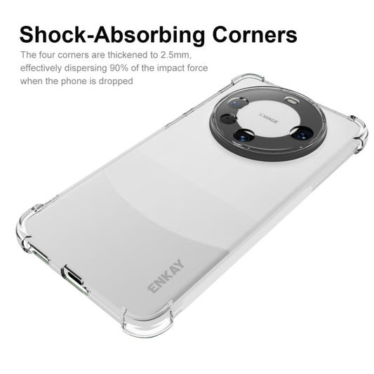 ENKAY Transparent TPU Shockproof Phone Case with 3D PET Hot Bending Film, For Huawei Mate 60 Pro / 60 Pro+