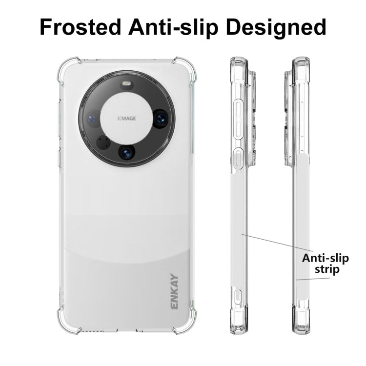 ENKAY Transparent TPU Shockproof Phone Case with 3D PET Hot Bending Film, For Huawei Mate 60 Pro / 60 Pro+