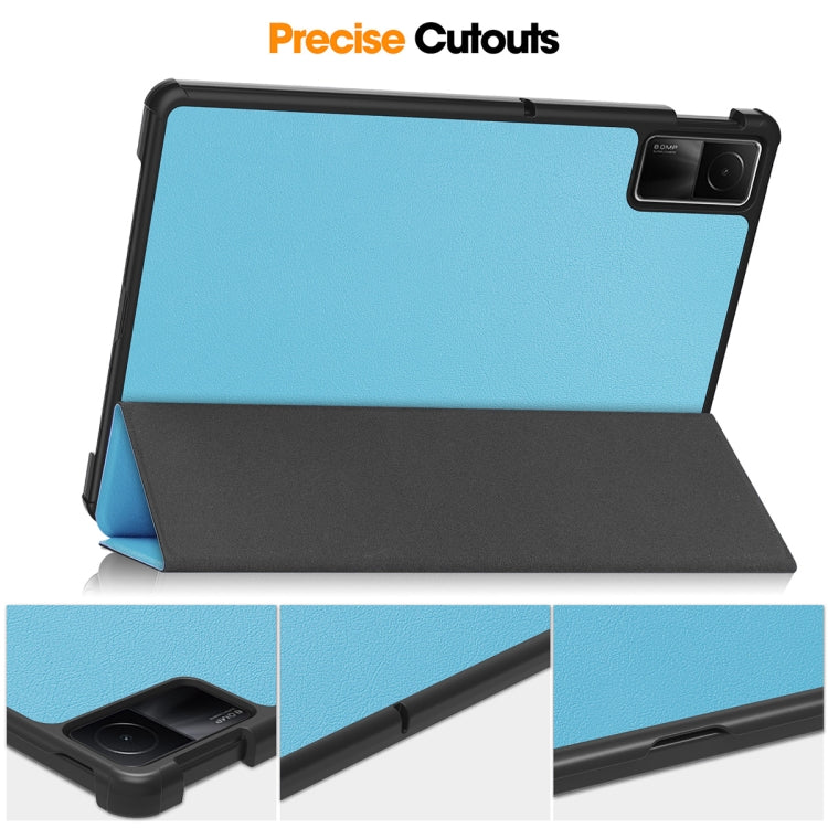 ENKAY Tri-fold Custer Texture Leather Smart Tablet Case, For Redmi Pad SE 11.0