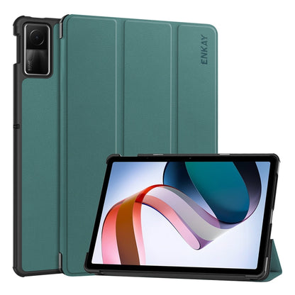 ENKAY Tri-fold Custer Texture Leather Smart Tablet Case, For Redmi Pad SE 11.0