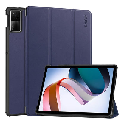 ENKAY Tri-fold Custer Texture Leather Smart Tablet Case, For Redmi Pad SE 11.0
