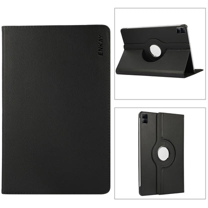 ENKAY Hat-Prince 360 Degree Rotation Litchi Leather Smart Case, For Redmi Pad SE 11.0