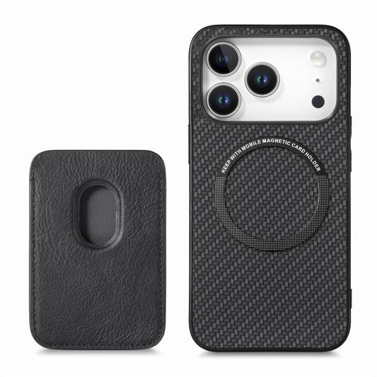 Carbon Fiber Leather Card Magsafe Phone Case, For iPhone 18 Pro / 17 Pro, For iPhone 18 Pro Max / 17 Pro Max, For iPhone 17e / 16e, For iPhone 17, For iPhone Air, For iPhone 16 Pro Max, For iPhone 16 Pro, For iPhone 16 Plus, For iPhone 16              ...