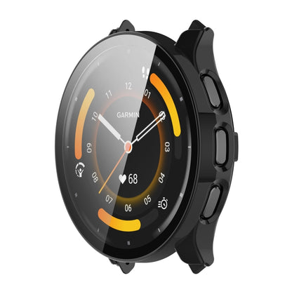 ENKAY Hat-Prince Full Coverage Tempered Glass Film Integrated PC Watch Cover, For Garmin Venu X1, For Garmin Active 5, For Garmin Venu 3S, For Garmin Venu 3