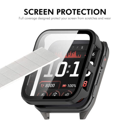 ENKAY Hat-Prince Full Coverage Tempered Glass Film Integrated PC Watch Cover, For Garmin Venu X1, For Garmin Active 5, For Garmin Venu 3S, For Garmin Venu 3