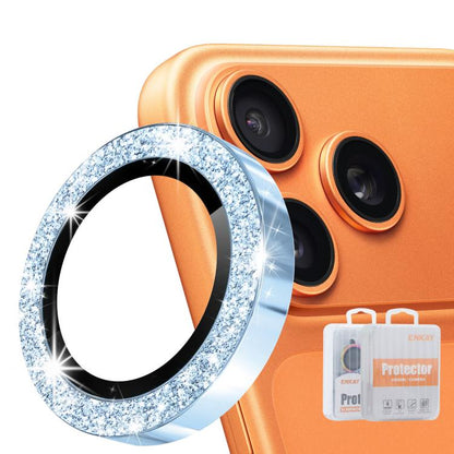 ENKAY Hat-Prince Glitter Rear Lens Aluminium Alloy Tempered Glass Film, For iPhone 17 Pro / 17 Pro Max, For iPhone 17, For iPhone Air, For iPhone 15 Pro / 15 Pro Max, For iPhone 15 / 15 Plus