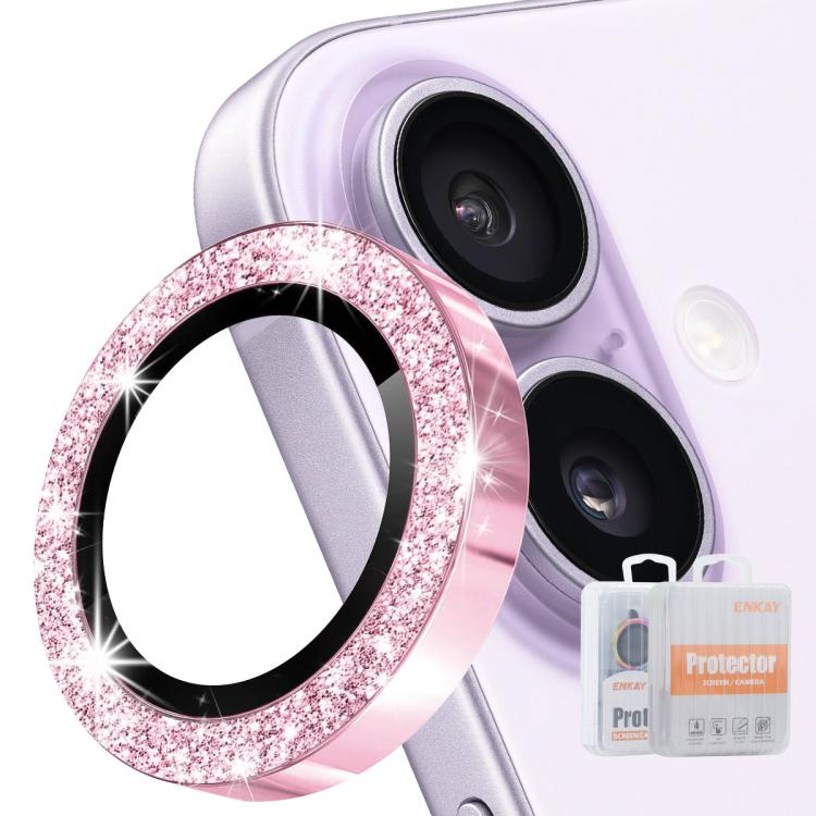 ENKAY Hat-Prince Glitter Rear Lens Aluminium Alloy Tempered Glass Film, For iPhone 17 Pro / 17 Pro Max, For iPhone 17, For iPhone Air, For iPhone 15 Pro / 15 Pro Max, For iPhone 15 / 15 Plus