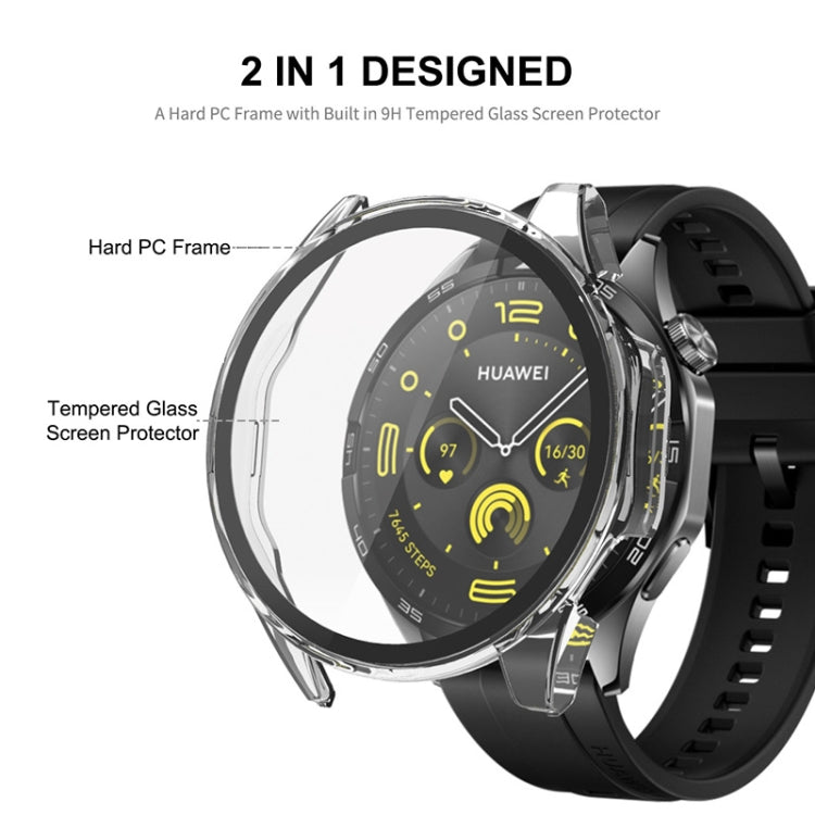 ENKAY Hat-Prince Full Coverage PC + Tempered Film Integrated Watch Protective Case, For Huawei Watch GT 4 46mm, For Huawei Watch GT 4 41mm