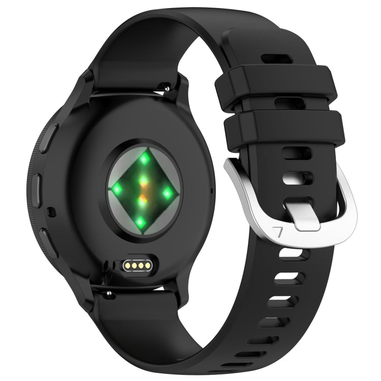 Liquid Glossy Silver Buckle Silicone Watch Band, For Garmin Venu 3S, For Garmin Forerunner 265S, For Garmin Forerunner 255S Music / 255S, For Garmin Venu 2S, For Garmin Vivoactive 4S, For Garmin Vivomove 3S