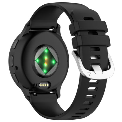 Liquid Glossy Silver Buckle Silicone Watch Band, For Garmin Venu 3S, For Garmin Forerunner 265S, For Garmin Forerunner 255S Music / 255S, For Garmin Venu 2S, For Garmin Vivoactive 4S, For Garmin Vivomove 3S
