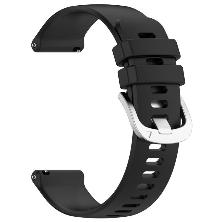 Liquid Glossy Silver Buckle Silicone Watch Band, For Garmin Venu 3S, For Garmin Forerunner 265S, For Garmin Forerunner 255S Music / 255S, For Garmin Venu 2S, For Garmin Vivoactive 4S, For Garmin Vivomove 3S
