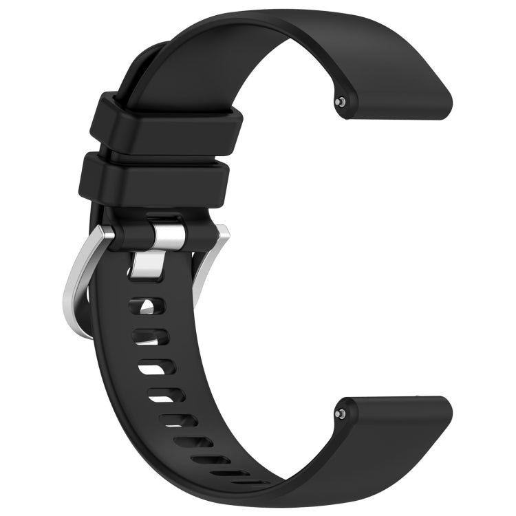 Liquid Glossy Silver Buckle Silicone Watch Band, For Garmin Venu 3S, For Garmin Forerunner 265S, For Garmin Forerunner 255S Music / 255S, For Garmin Venu 2S, For Garmin Vivoactive 4S, For Garmin Vivomove 3S