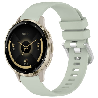 Liquid Glossy Silver Buckle Silicone Watch Band, For Garmin Venu 3S, For Garmin Forerunner 265S, For Garmin Forerunner 255S Music / 255S, For Garmin Venu 2S, For Garmin Vivoactive 4S, For Garmin Vivomove 3S