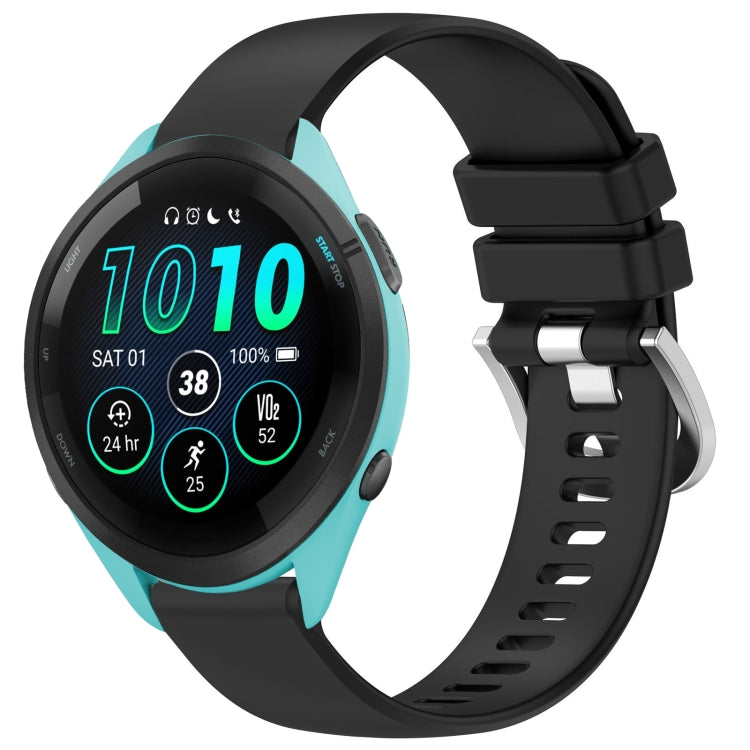 Liquid Glossy Silver Buckle Silicone Watch Band, For Garmin Venu 3S, For Garmin Forerunner 265S, For Garmin Forerunner 255S Music / 255S, For Garmin Venu 2S, For Garmin Vivoactive 4S, For Garmin Vivomove 3S