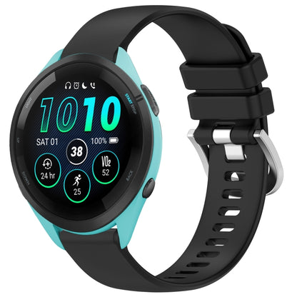 Liquid Glossy Silver Buckle Silicone Watch Band, For Garmin Venu 3S, For Garmin Forerunner 265S, For Garmin Forerunner 255S Music / 255S, For Garmin Venu 2S, For Garmin Vivoactive 4S, For Garmin Vivomove 3S