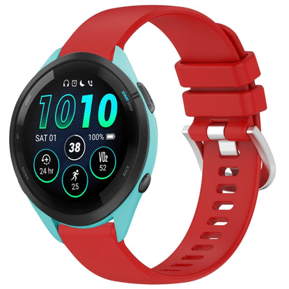Liquid Glossy Silver Buckle Silicone Watch Band, For Garmin Venu 3S, For Garmin Forerunner 265S, For Garmin Forerunner 255S Music / 255S, For Garmin Venu 2S, For Garmin Vivoactive 4S, For Garmin Vivomove 3S