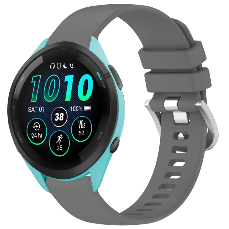 Liquid Glossy Silver Buckle Silicone Watch Band, For Garmin Venu 3S, For Garmin Forerunner 265S, For Garmin Forerunner 255S Music / 255S, For Garmin Venu 2S, For Garmin Vivoactive 4S, For Garmin Vivomove 3S