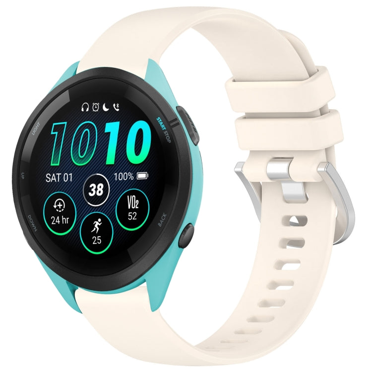 Liquid Glossy Silver Buckle Silicone Watch Band, For Garmin Venu 3S, For Garmin Forerunner 265S, For Garmin Forerunner 255S Music / 255S, For Garmin Venu 2S, For Garmin Vivoactive 4S, For Garmin Vivomove 3S
