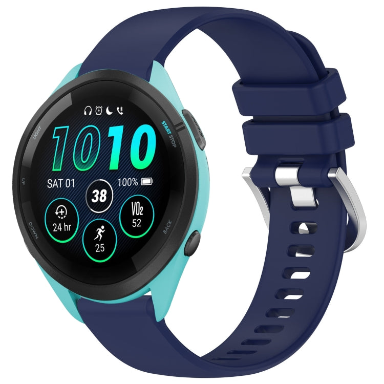 Liquid Glossy Silver Buckle Silicone Watch Band, For Garmin Venu 3S, For Garmin Forerunner 265S, For Garmin Forerunner 255S Music / 255S, For Garmin Venu 2S, For Garmin Vivoactive 4S, For Garmin Vivomove 3S