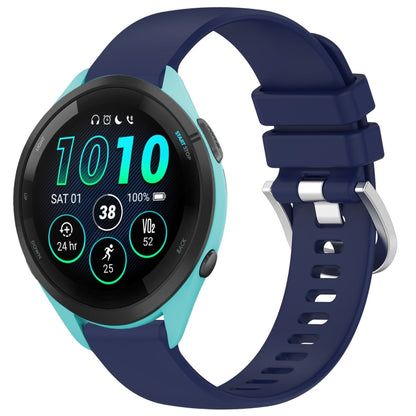 Liquid Glossy Silver Buckle Silicone Watch Band, For Garmin Venu 3S, For Garmin Forerunner 265S, For Garmin Forerunner 255S Music / 255S, For Garmin Venu 2S, For Garmin Vivoactive 4S, For Garmin Vivomove 3S
