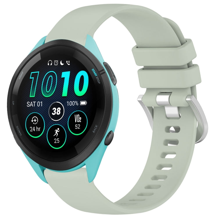 Liquid Glossy Silver Buckle Silicone Watch Band, For Garmin Venu 3S, For Garmin Forerunner 265S, For Garmin Forerunner 255S Music / 255S, For Garmin Venu 2S, For Garmin Vivoactive 4S, For Garmin Vivomove 3S