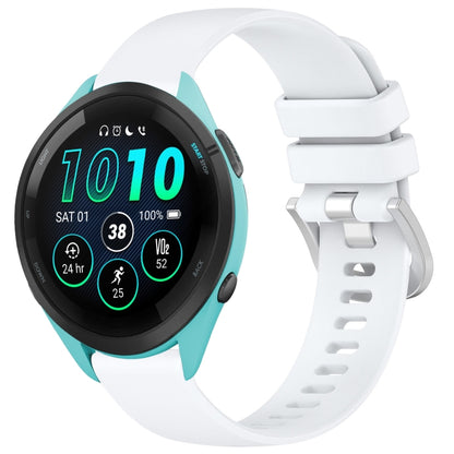 Liquid Glossy Silver Buckle Silicone Watch Band, For Garmin Venu 3S, For Garmin Forerunner 265S, For Garmin Forerunner 255S Music / 255S, For Garmin Venu 2S, For Garmin Vivoactive 4S, For Garmin Vivomove 3S