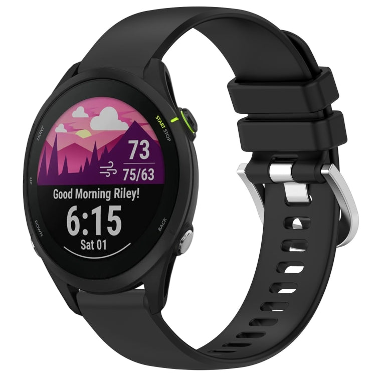 Liquid Glossy Silver Buckle Silicone Watch Band, For Garmin Venu 3S, For Garmin Forerunner 265S, For Garmin Forerunner 255S Music / 255S, For Garmin Venu 2S, For Garmin Vivoactive 4S, For Garmin Vivomove 3S