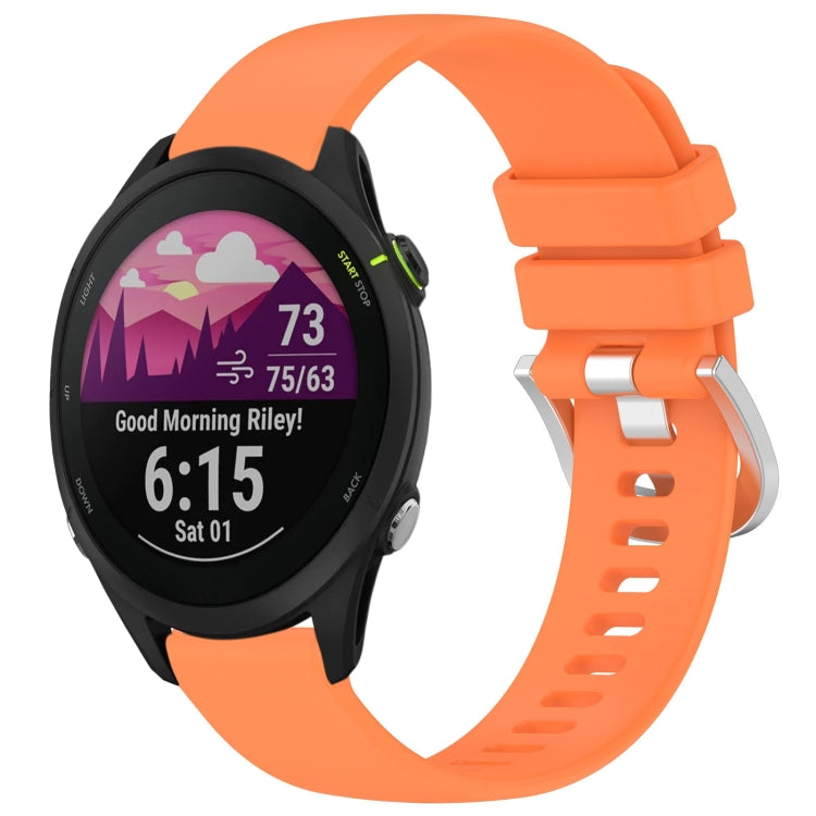 Liquid Glossy Silver Buckle Silicone Watch Band, For Garmin Venu 3S, For Garmin Forerunner 265S, For Garmin Forerunner 255S Music / 255S, For Garmin Venu 2S, For Garmin Vivoactive 4S, For Garmin Vivomove 3S