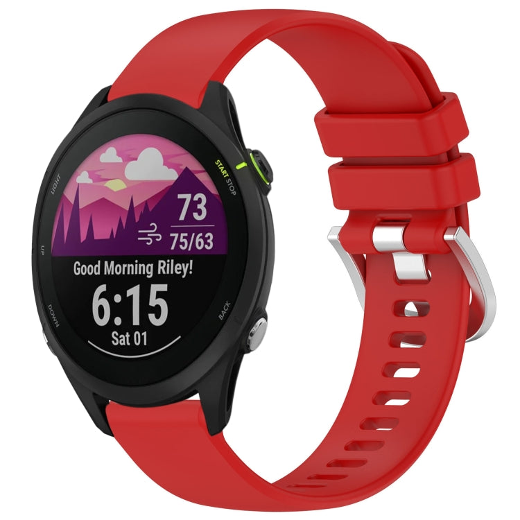 Liquid Glossy Silver Buckle Silicone Watch Band, For Garmin Venu 3S, For Garmin Forerunner 265S, For Garmin Forerunner 255S Music / 255S, For Garmin Venu 2S, For Garmin Vivoactive 4S, For Garmin Vivomove 3S