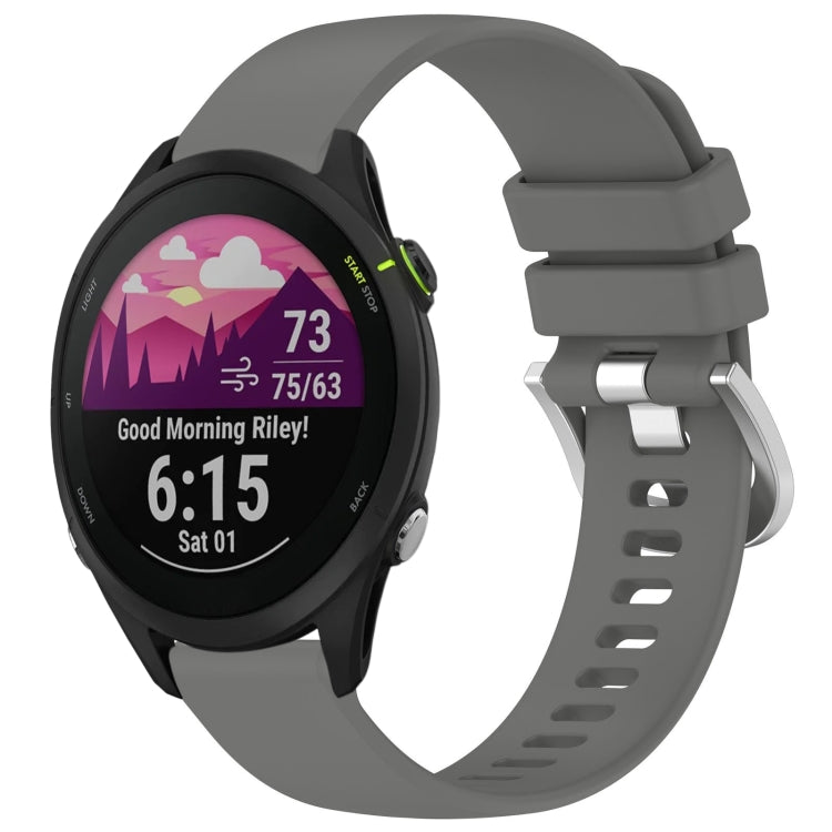 Liquid Glossy Silver Buckle Silicone Watch Band, For Garmin Venu 3S, For Garmin Forerunner 265S, For Garmin Forerunner 255S Music / 255S, For Garmin Venu 2S, For Garmin Vivoactive 4S, For Garmin Vivomove 3S