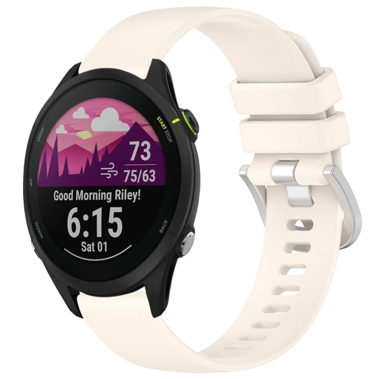 Liquid Glossy Silver Buckle Silicone Watch Band, For Garmin Venu 3S, For Garmin Forerunner 265S, For Garmin Forerunner 255S Music / 255S, For Garmin Venu 2S, For Garmin Vivoactive 4S, For Garmin Vivomove 3S